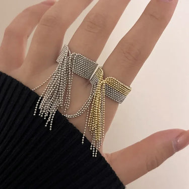 Metal Balls Tassels Ring